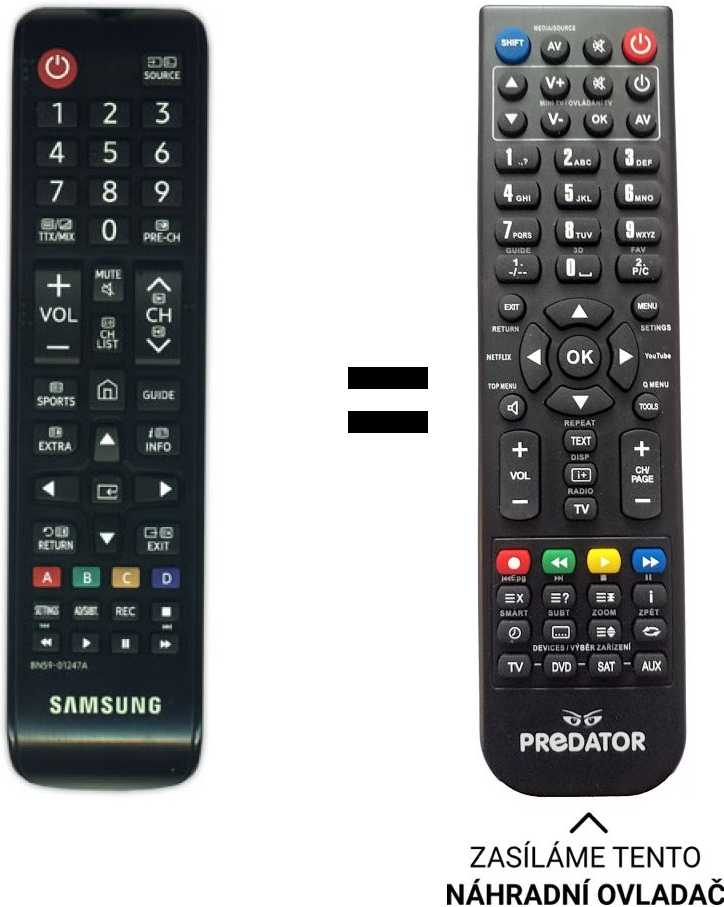 Dálkový ovladač Predátor pro Samsung UE55J6282SU