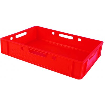 PETRA Plast Plastová přepravka na maso E1 600 x 400 x 125 mm červená