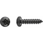 Vrut do plechu s půlkulatou hlavou PH2 plný závit černě pozink. 4,8x19 mm, 12 ks – Hledejceny.cz