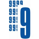 Čísla samolepicí 9 modrá samolepící vinylová fólie velikost znaku 200 mm – Zboží Dáma