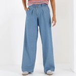 Široké vzdušné džíny sepraná modrá – Zbozi.Blesk.cz