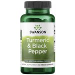 Swanson Turmeric & Black Pepper Kurkuma a černý pepř 60 rostlinných kapslí – Hledejceny.cz