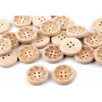 Knoflík dřevěný 2 cm - květ – Zboží Dáma