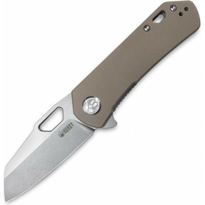 KUBEY Duroc Liner Lock Flipper Small Pocket Folding Knife Tan Handle KU332K – Zboží Mobilmania