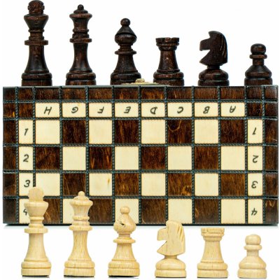 Amazinggirl Šachová hra šachová šachovnice dřevěná vysoce kvalitní sada šachovnic skládací se šachovými figurkami velká pro děti i dospělé 20X20 cm