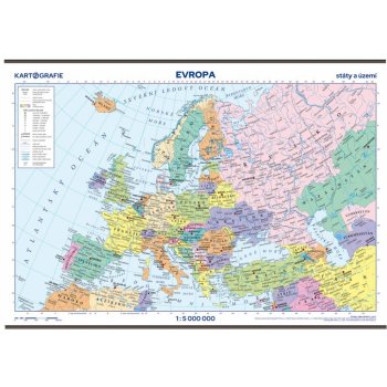 Kartografie PRAHA, a. s. Evropa – státy a území – školní nástěnná mapa