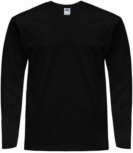 JHK pánské tričko dlouhý rukáv s náplety black
