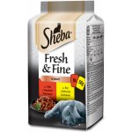 Sheba Fresh & Fine Hovězí a Kuřecí ve šťávě 6 x 50 g – Zboží Mobilmania