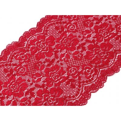 Elastická krajka / vsadka / běhoun šíře 18 cm Varianta: 4 červená tmavá, Balení: 1 m 40169/103526/274071 – Sleviste.cz