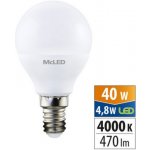 McLED LED žárovka E14 4,8W 40W neutrální bílá 4000K – Zbozi.Blesk.cz