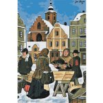 MALUJEŠ Malování podle čísel - JOSEF LADA - VÁNOČNÍ KAPR 1955 Rozměr: 60x90 cm, Rámování: vypnuté plátno na rám – Zboží Mobilmania