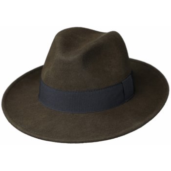 Fiebig klobouk plstěný olivový s černou stuhou Bogart