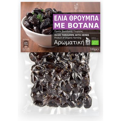 Velouitinos Family farms BIO olivy Throumpa z Thassosu s bylinkami 180 g – Zboží Dáma