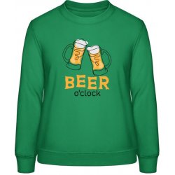 AWDis Sweat mikina Design Čas na Pivo Čistá zelená