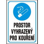 Prostor vyhrazený pro kouření - plastová tabulka A4 MAGG 120217 – Zboží Mobilmania