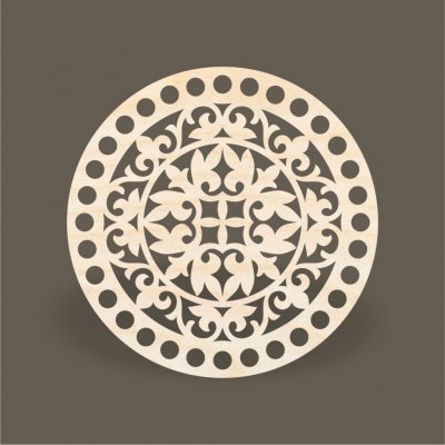 Dřevěný svět online Víko na košík kruh Ø 20 cm bříza ornament – Zboží Mobilmania