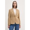 Dámské sako Tommy Hilfiger blazer s příměsí vlny béžová WW0WW42997