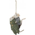 Bloomingville Plstěná vánoční ozdoba Peo Mouse Tree, zelená barva, textil – Hledejceny.cz