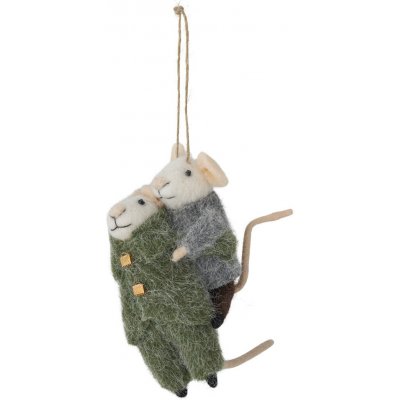 Bloomingville Plstěná vánoční ozdoba Peo Mouse Tree, zelená barva, textil – Hledejceny.cz