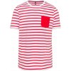 Pánské Tričko Kariban tričko pruhované s kapsičkou K378 krátký rukáv pánské 1TE-K378-White/Red Stripe Bílo-červeno pruhovaná