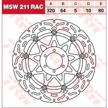 TRW MSW211RAC brzdový kotouč, přední BENELLI TNT 1130 SPORT rok 05-09