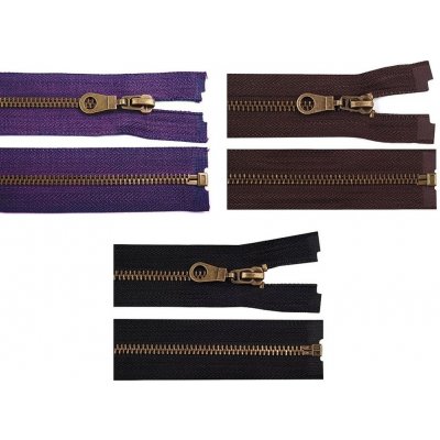 Staromosazný zip šíře 6 mm délka 65 cm (bundový) - 194 Plum – Hledejceny.cz