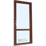 Kömmerling balkonové dveře 70 AD OS s příčkou pravé ořech/bílá 80 x 220 cm oboustranná klika + FAB + hliníkový práh – Hledejceny.cz