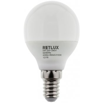 Retlux RLL 269 E14 žárovka LED G45 6W studená bílá