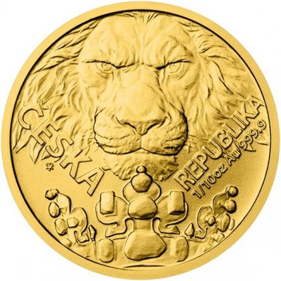 Česká mincovna zlatá mince Český lev stand 1/10 oz