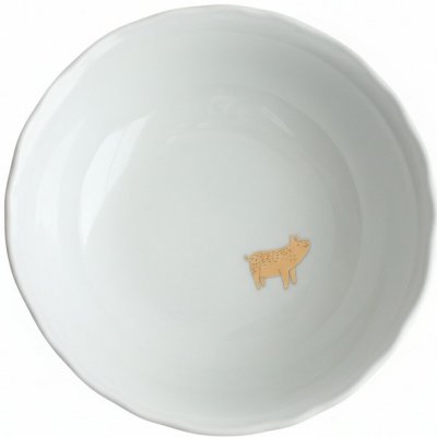 Bella Rose Porcelánová mísa Zlaté prasátko bílá porcelán 1,2 l – Zboží Mobilmania