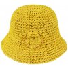 Klobouk Biju dámský slaměný klobouk JJ-351 s kytičkou 9001630 žltá