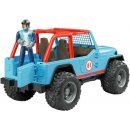 Bruder 2541 Jeep WRANGLER Cross Country modrý s figurkou jezdce