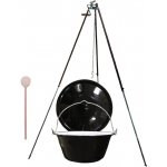 Perfect Home kotlík na guláš smalt 20 l 1,2 mm Speciální teleskopická trojnožka s pojistnou kladkou na kotlík poklice smalt 49 cm Vařečka dřevo smrk 50 cm – Zboží Dáma