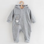 New Baby Kojenecký semiškový overal s kapucí Sweetheart šedý – Zboží Mobilmania