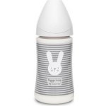 Suavinex láhev premium 3 pozice proužky bílá 270ml – Sleviste.cz