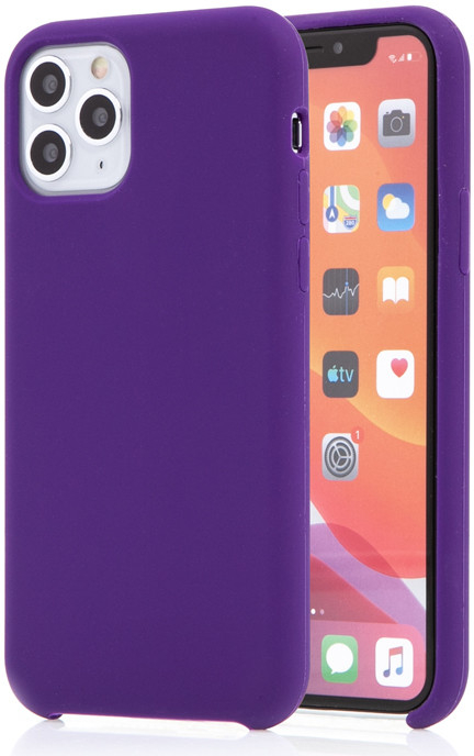 Pouzdro AppleMix Apple iPhone 11 - příjemné na dotek - silikonové - tmavě fialové