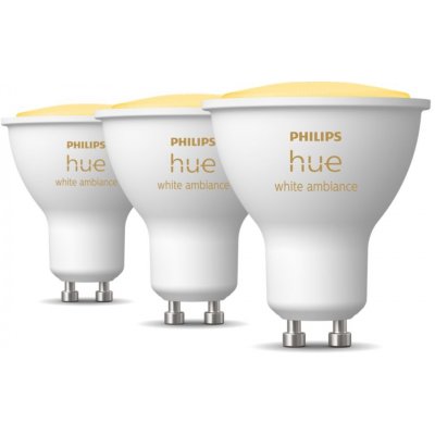 Philips Hue White Ambiance LED žárovka GU10 4.3W 350lm 3ks – Zboží Mobilmania