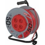 EMOS PVC prodlužovací kabel na bubnu pevný střed, 4 zás., H05VV-F3G 1,5 mm2, 50m – Zboží Živě