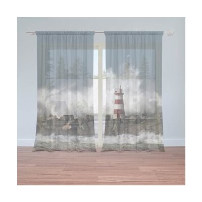 Sablio Záclony Maják ve vlnách: 2ks 150x250cm – Hledejceny.cz