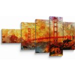 Obraz - Golden Gate, San Francisco, Kalifornie, pětidílný 110x60 cm – Hledejceny.cz