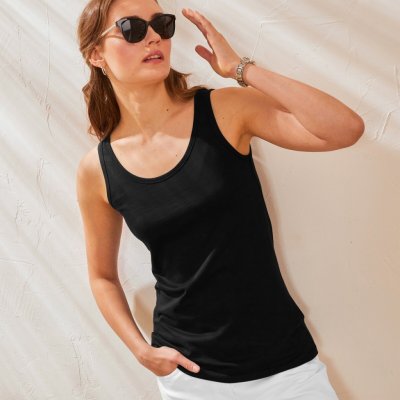Jednobarevný top se širokými ramínky černá – Zbozi.Blesk.cz