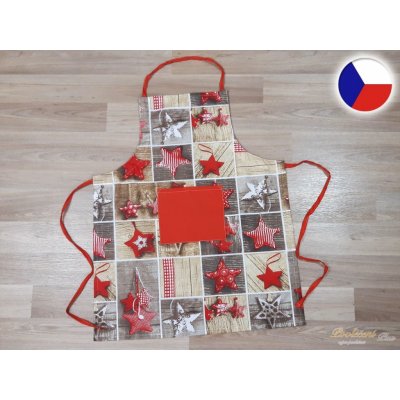 Povlečení Plus Dámská kuchyňská zástěra na vaření Hvězdy na hnědé – Sleviste.cz