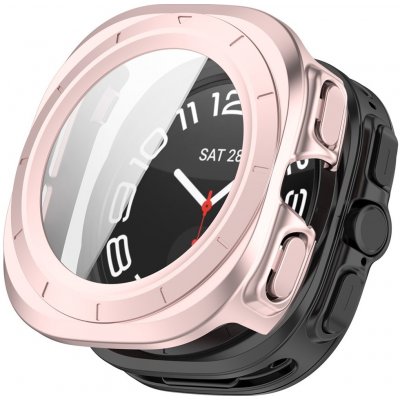 VSECHNONAMOBIL 116629 PC FULL COVER Plastový kryt se sklem pro Samsung Galaxy Watch Ultra / Watch Ultra 2025 metalický růžový – Zboží Živě