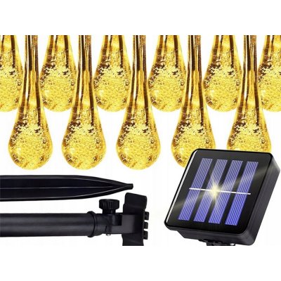Verk 12380 Světelný řetěz solární, kapky 20 LED, teplá bílá – Hledejceny.cz