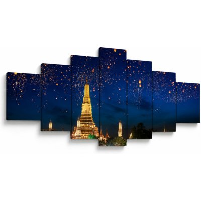 Obraz - Lampióny štěstí, Bangkok, sedmidílný 210x100 cm – Hledejceny.cz