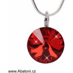 Swarovski Elements Stříbrný náhrdelník červený kulatý 34112.3 Light Siam – Hledejceny.cz
