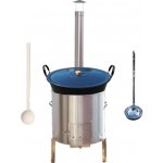 Kessel kotel zabíjačkový smalt 80 l kotlina nerez INOX 56 cm poklice smalt 65 cm naběračka 350 ml vařečka 80 cm LUXUS ZABÍJAČKA – Zbozi.Blesk.cz