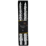 Set 2ks svíček se třpytkami, 3,8x27cm, stříbrné, Kaemingk – Hledejceny.cz