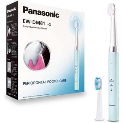Panasonic Elektrický zubní kartáček Panasonic EW-DM81-G503 Dobíjecí, Pro dospělé, Počet kartáčkových hlav v balení 2, Počet režimů čištění 2, Sonická technologie, Bílá/Mátová