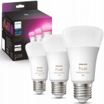 Philips Hue Bluetooth LED White and Color Ambiance set 3ks žárovek 8719514328389 E27 A60 3x6,5W 3x800lm 2000-6500K RGB bílé stmívatelné – Hledejceny.cz